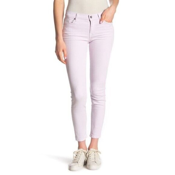 7 For All Mankind Skinny Jeans Gwenevere Mid Waist Purple Lilac SZ 29 NWT - Picture 1 of 3